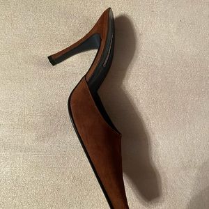 NWT and original box. Charles David brown suede mules.